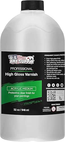 U.S. Art Supply 32 oz High Gloss Varnish for Acrylic