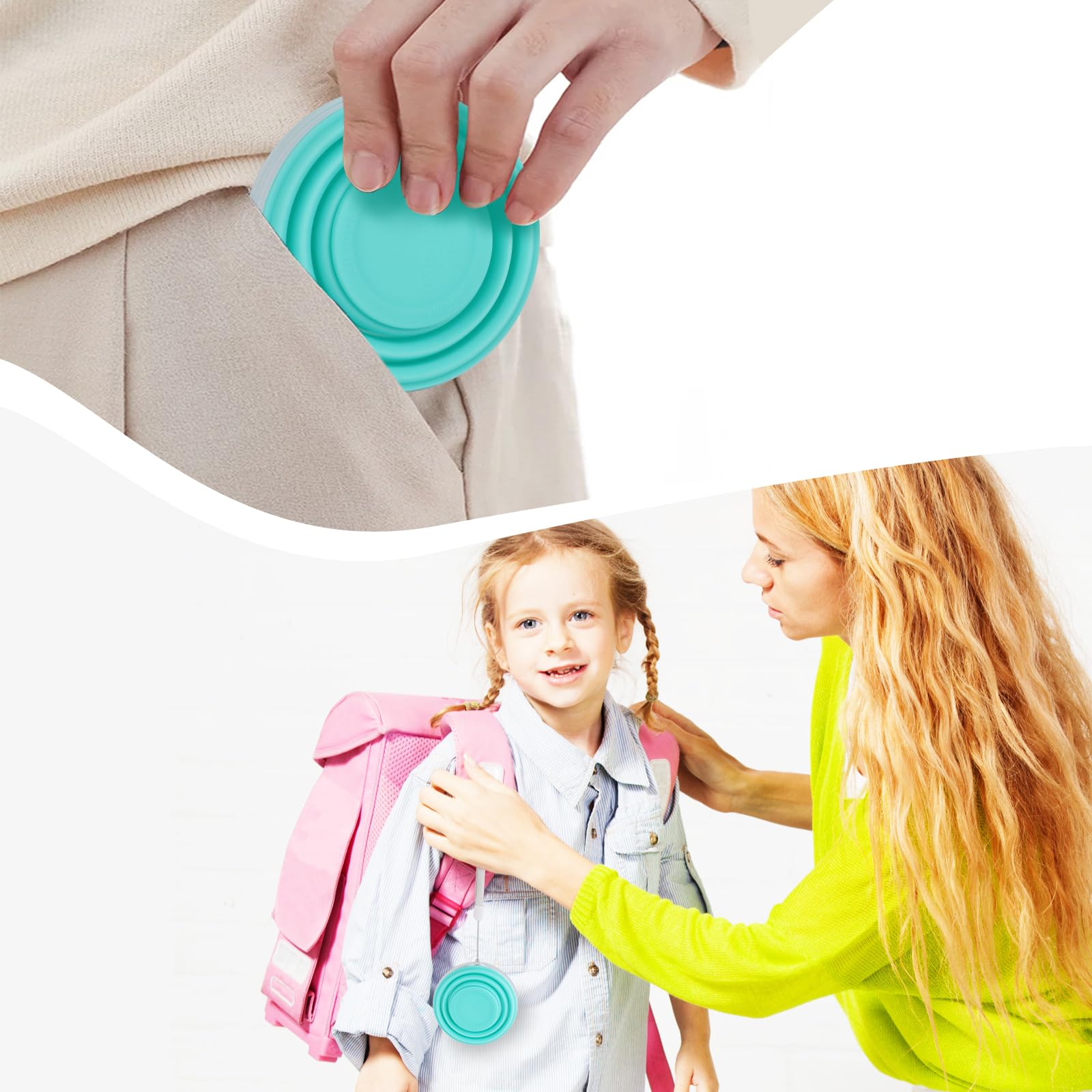 2 Pezzi Bicchiere Pieghevole Portatile da Viaggio - Richiudibile 200ml per Campeggio, Picnic, Escursionismo, Viaggi e Uso Domestico