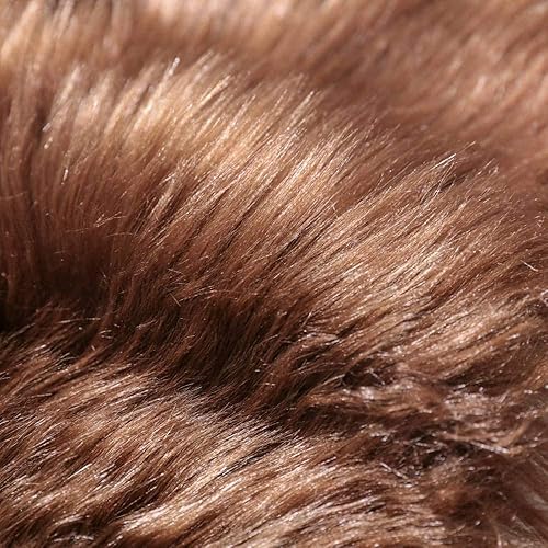 Miniatura 6 de Carvapet - Alfombra redonda de piel de oveja sintética, alfombra redonda de piel falsa, esponjosa, decoración del hogar, sala de estar, alfombra