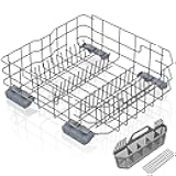 UPGRADED WD28X26099 WD28X34744 Dishwasher Lower Rack Compatible with GE Dishwasher Rack Replacement Parts WD28X24396 WD28X22659 WD28X28918 GDF510PSM0SS GDF510PSD1SS GE Dishwasher Rack Parts with Wheel