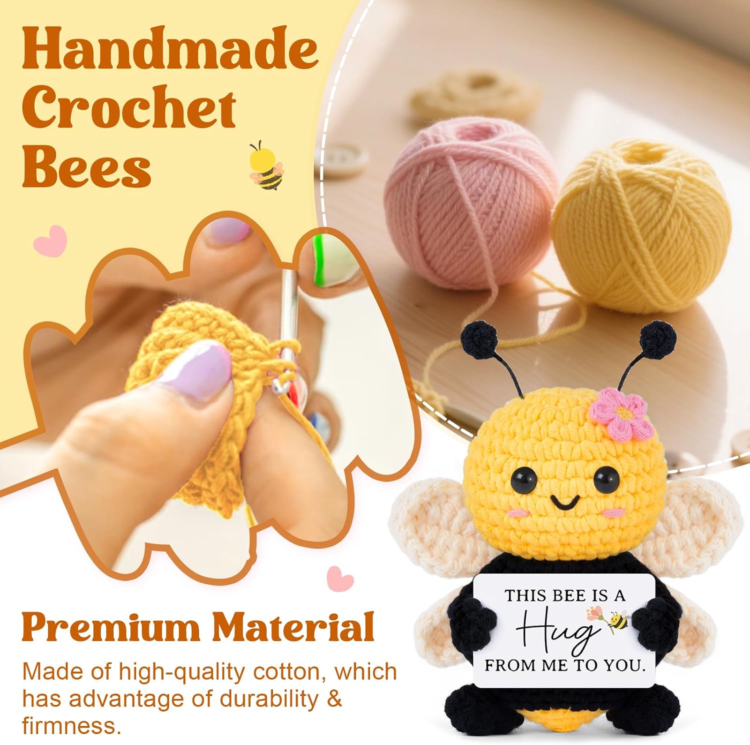 Get Well Soon Gifts for Women Men After Surgery, Positive Collectible Bee Gifts with Inspirational Card, Feel Better Gift for Women Friend Family, Comfort Cheer Up Gift for Recovery