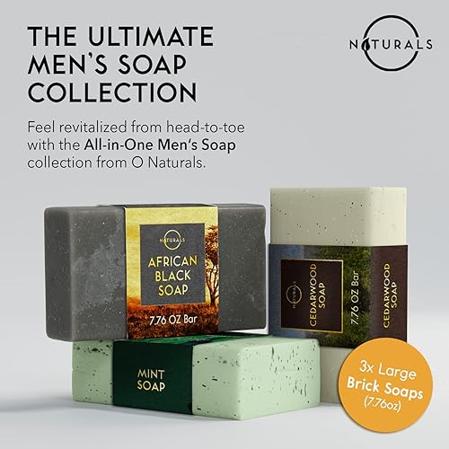 Miniatura 2 de Jabón en barra para hombres, 3 unidades, jabón natural, corporal, jabón natural para hombres, barras de jabón orgánicas exfoliantes para hombres,
