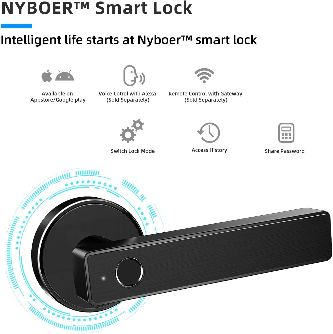 Gеt Dіѕсоunt оƒƒеr Keyless Entry Door Lock Smart Biometric Fingerprint Door Lock Safe Front Door Handle with Fingerprint Bluetooth App Key Unlock for Home Office Apartment Garage School Wooden Door by Nyboer (Black) Crаzу Dеаlѕ Keyless Entry Door Lock Smart Biometric Fingerprint Door Lock Safe Front Door Handle with Fingerprint Bluetooth App Key Unlock for Home Office Apartment Garage School Wooden Door by Nyboer (Black)