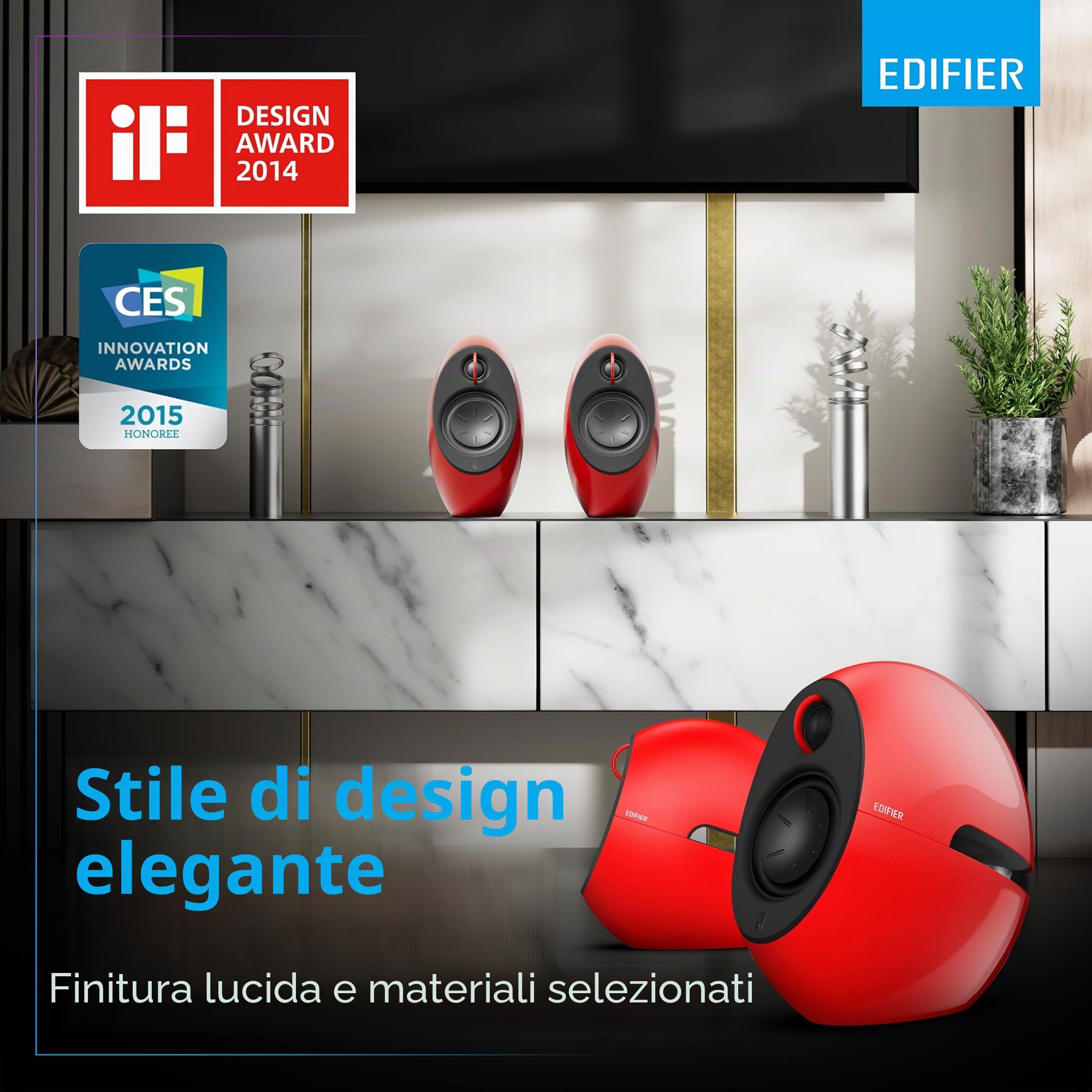 EDIFIER ALTAVOCES LUNA HD 2.0 BLUETOOTH ROJO RETAIL