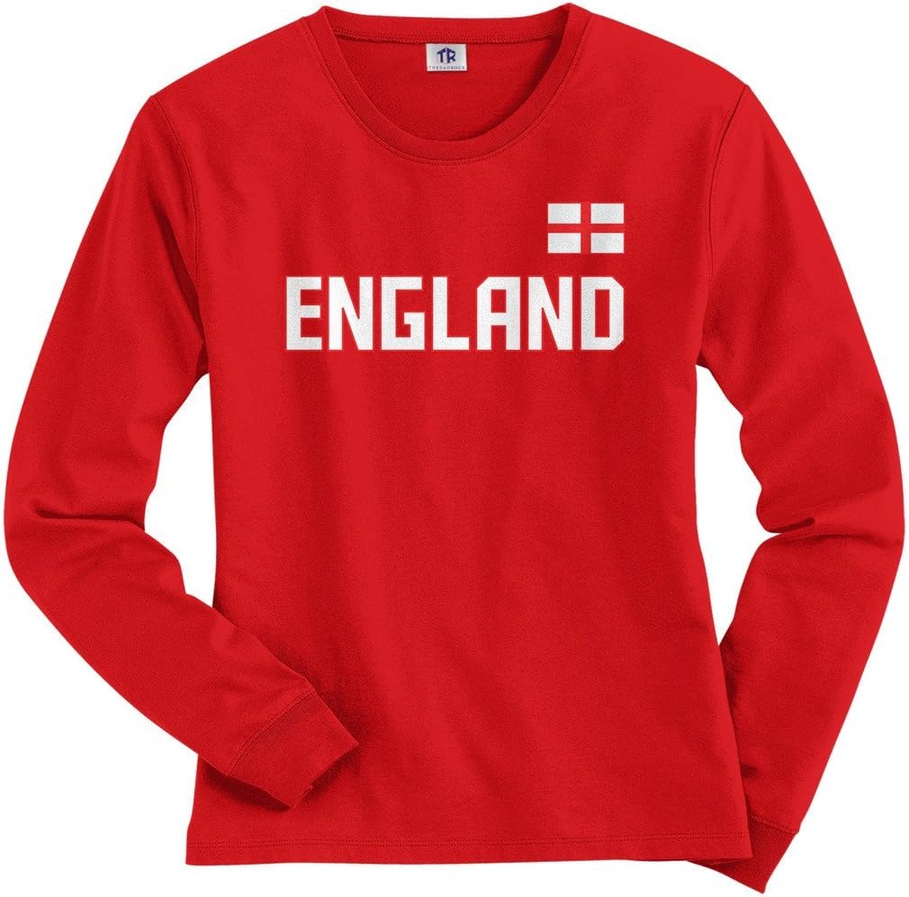 Threadrock Women's England National Pride Long Sleeve T-Shirt