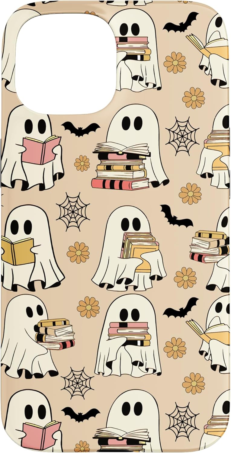 iPhone 13 Retro Teacher Halloween Ghost Read Books Spooky Reader Case