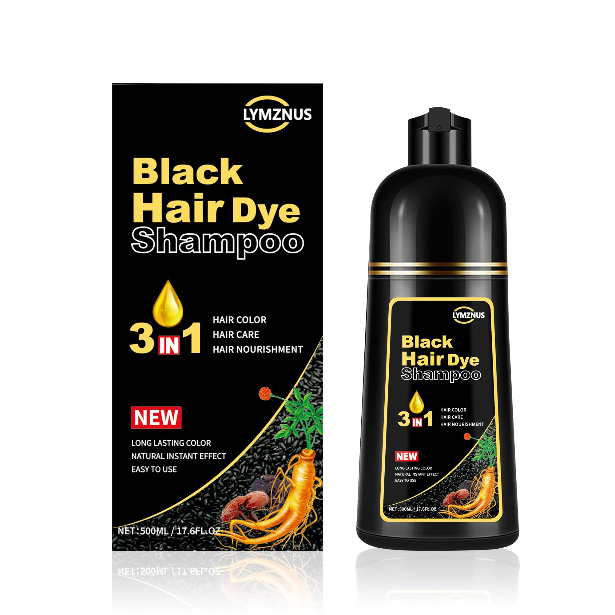 Amazon.com : lymznus Herbal Black Hair Dye Shampoo 3 in 1 for Gray