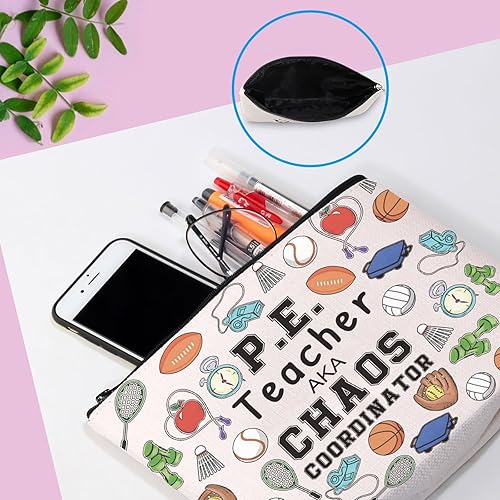 Miniatura 6 de P.E. Teacher Chaos Coordinator - Bolsa con cremallera para educación física, regalo para profesores, gimnasio, regalo para profesores, regalo de