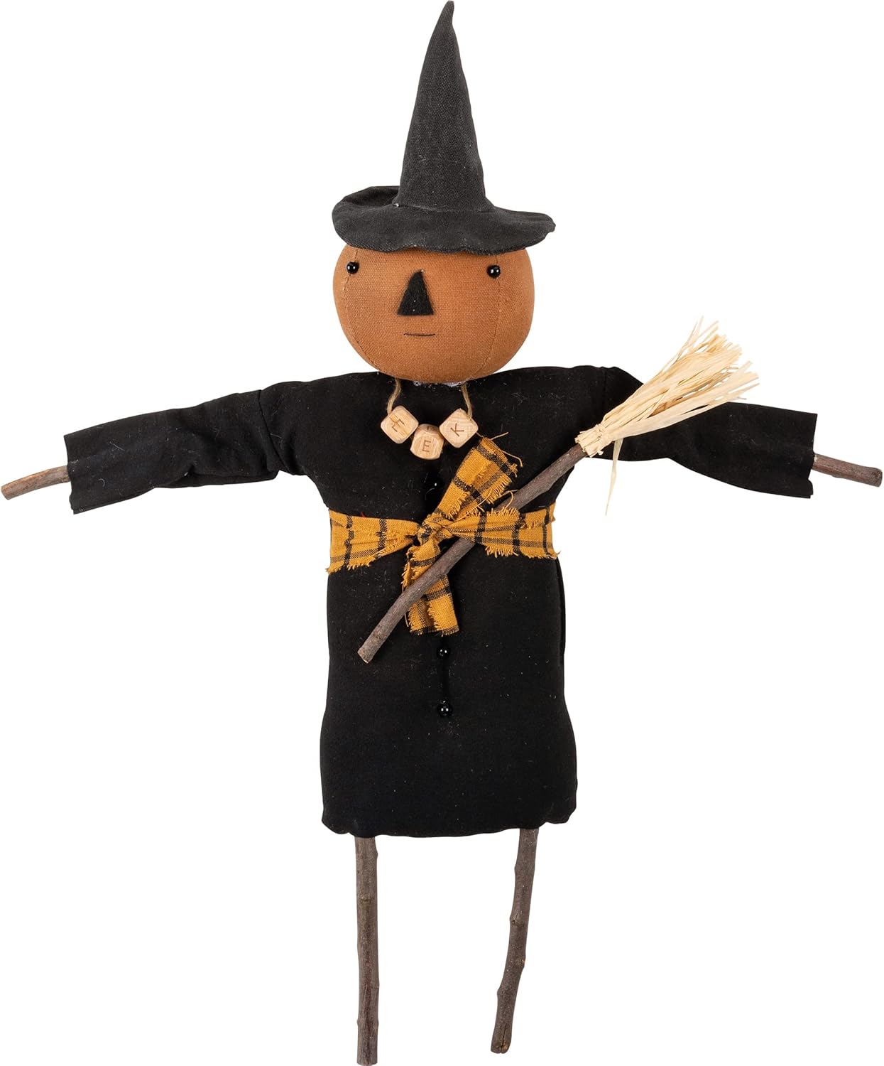 Primitives by Kathy Eek Pumpkin Witch Collectible Doll Black 5.50" x 17" x 3.25"