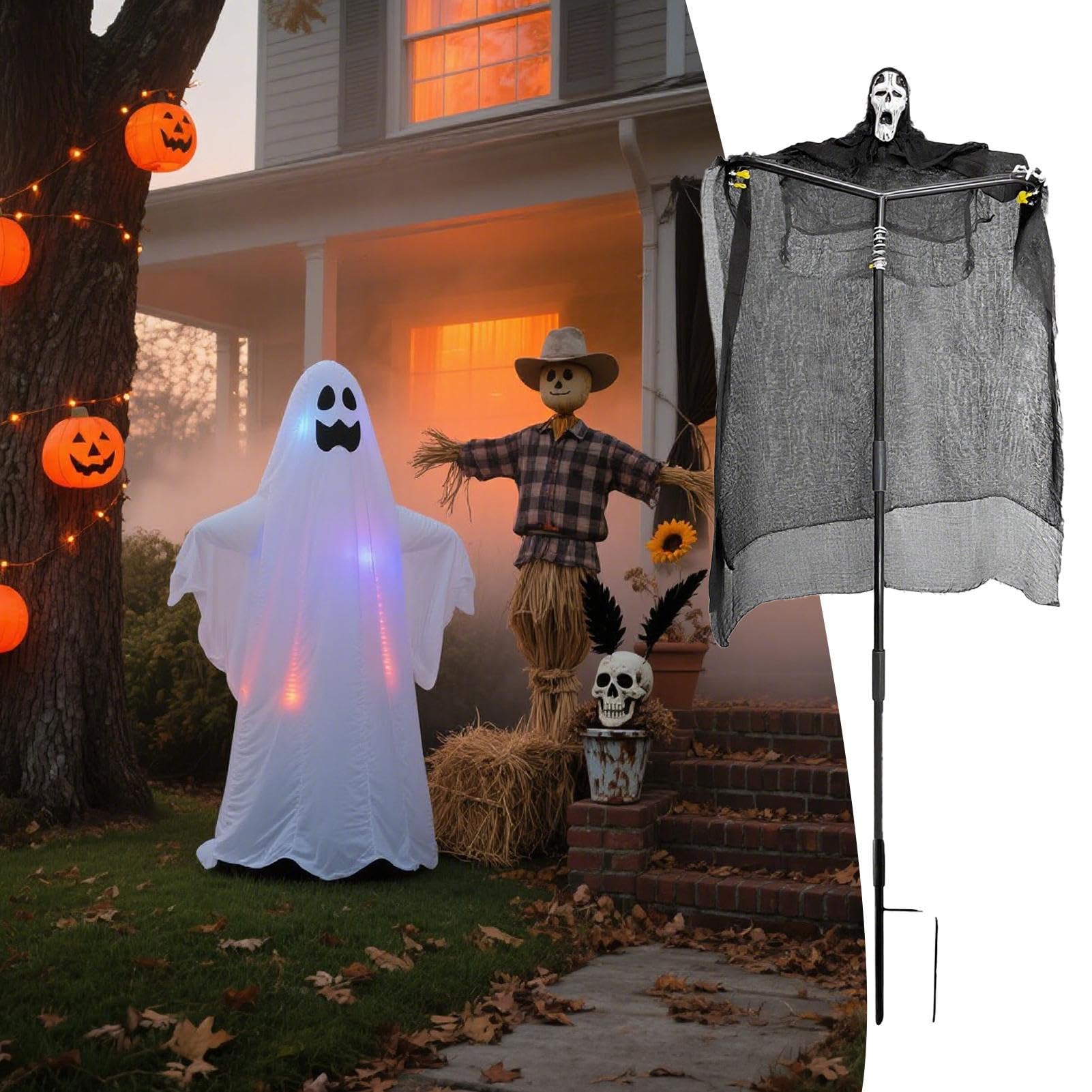 Halloweenowe Zewnętrzne Dekoracje Czarownicy Zewnętrzna Dekoracja Stracha | Odporna na Warunki Atmosferyczne Ozdoby do Scen Horroru dla Cmentarza Ogrodu Podwórka i Nawiedzonego