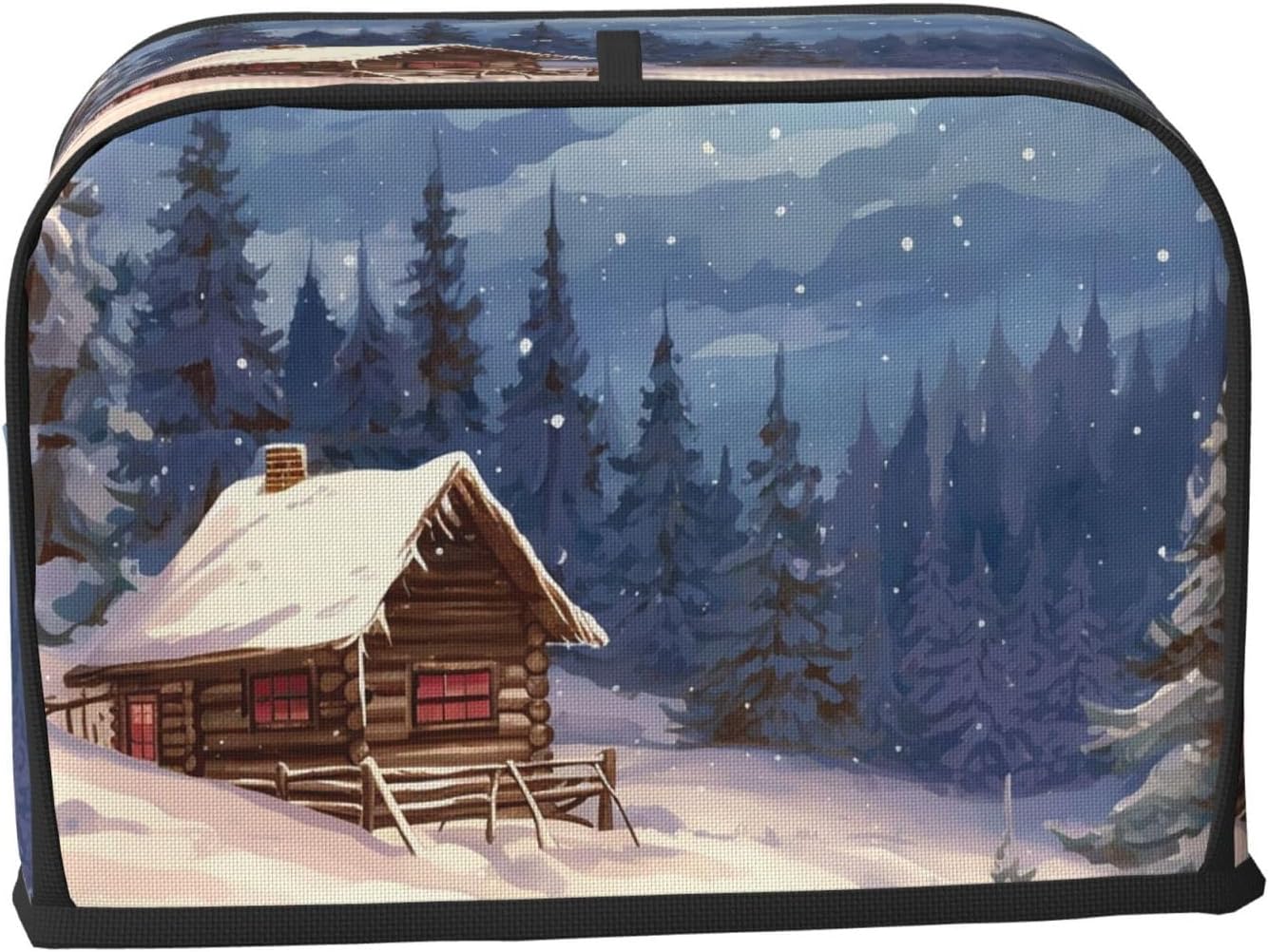 2 Slice Toaster Cover with Pockets & Top Handle Small Bread Maker Covers Cabin in the woods Kitchen Small Appliance Cover Washable Universal Oven Covers