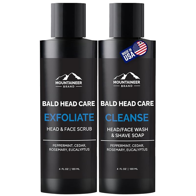 Mountaineer Brand Esfoliante e Sabonete para Cabeça Raspada 2 em 1, 4 oz