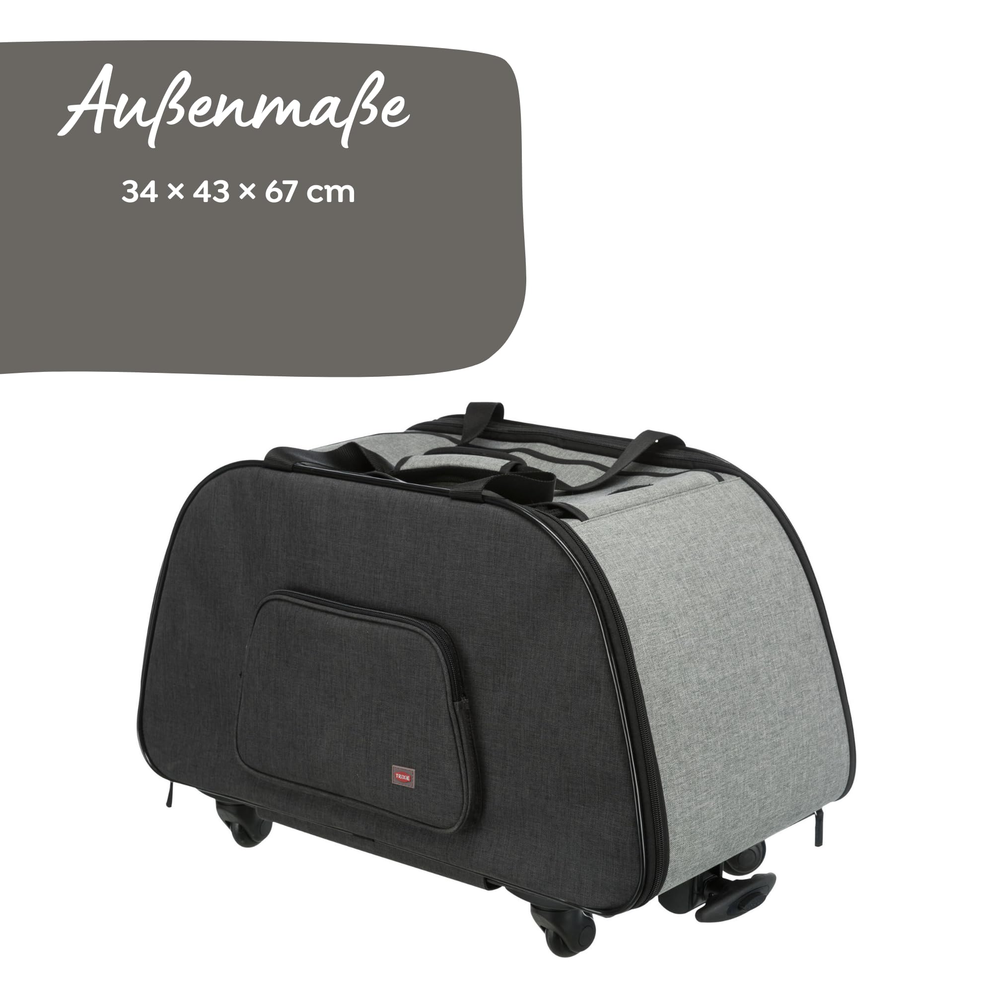Trixie 28949 Trolley, 34 × 43 × 67 cm, schwarz/grau
