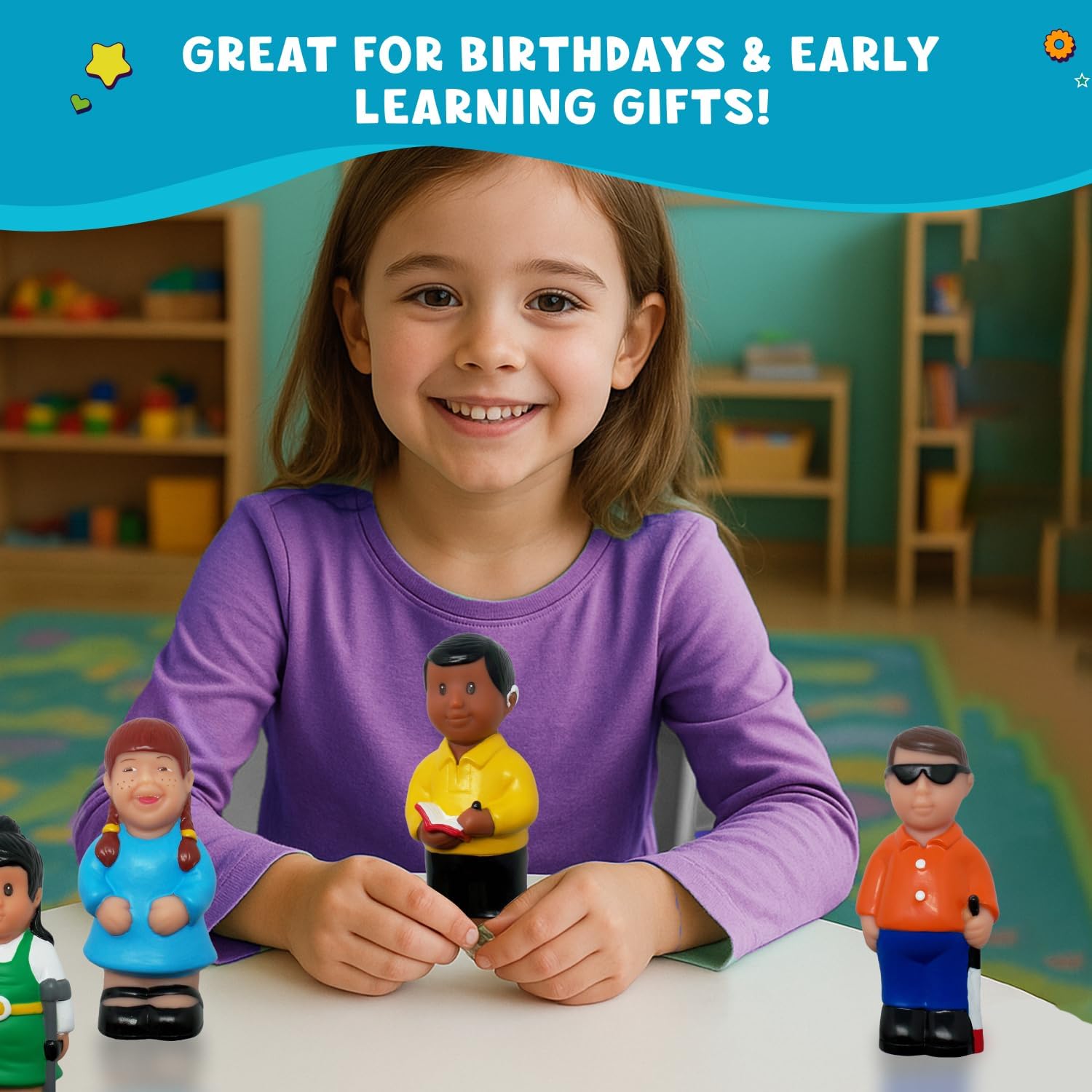 Get Ready Kids Friends with Disabilities Play Figures Set | 5 Inch Multicultural Diversity Toys for Toddlers & Preschool | Inclusive Classroom Figurines for Special Needs Awareness & Pretend Play