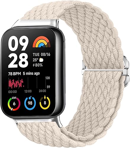 Miniatura 9 de Bandas trenzadas para Xiaomi Smart Band 9 Pro/Mi Band 8 Pro/Redmi Watch 5/4, correas elásticas de repuesto deportivas para mujeres y hombres