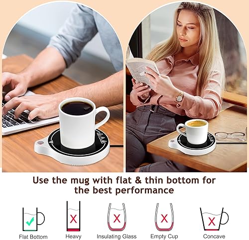Miniatura 3 de welltop Calentador de tazas de café, calentador inteligente de tazas de 200 W para uso en escritorio y oficina con apagado automático, 5 ajustes de