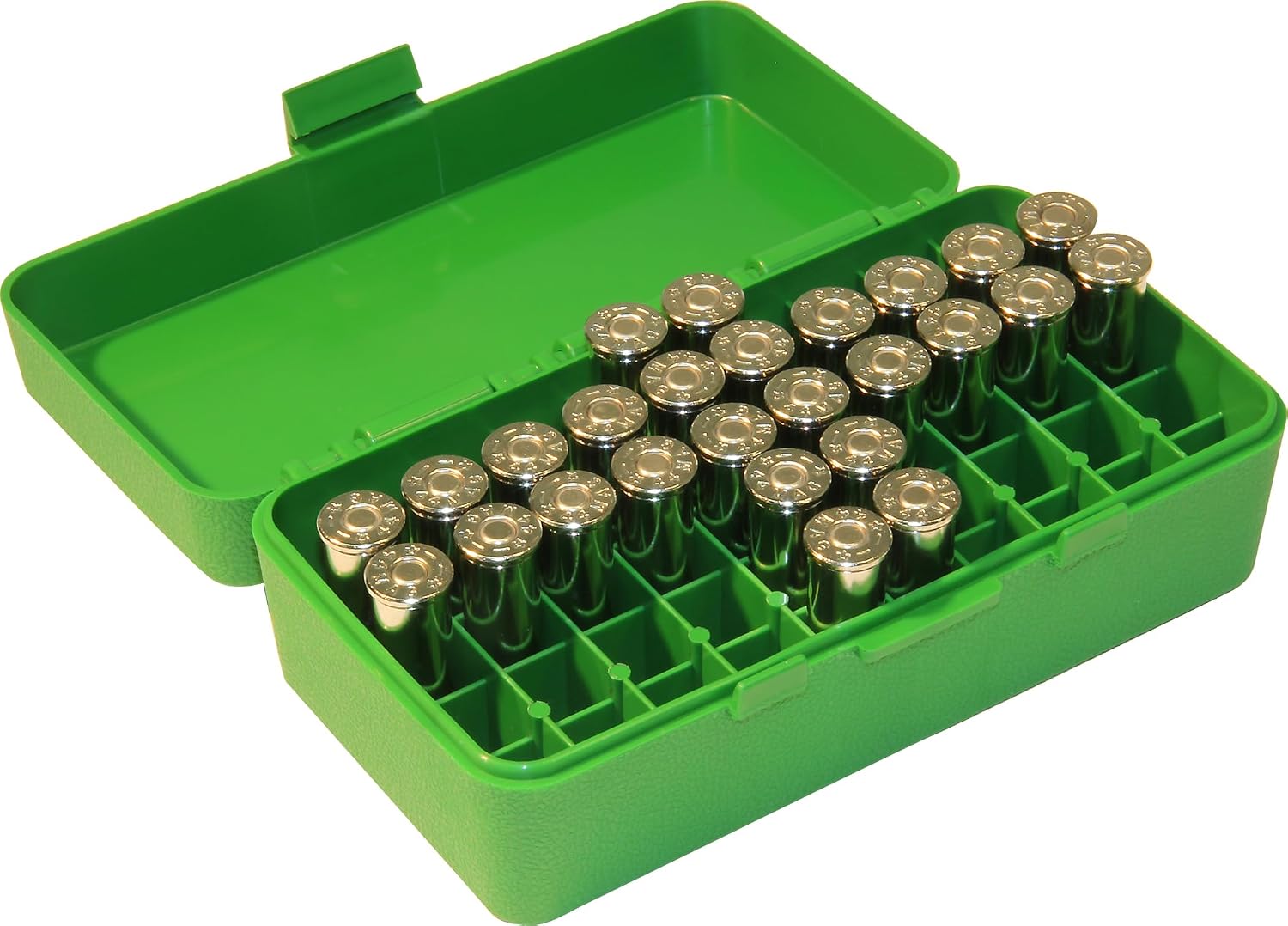 MTM 50 Round Flip-Top Ammo Box 41/44 Cal (Green) , 1.75"
