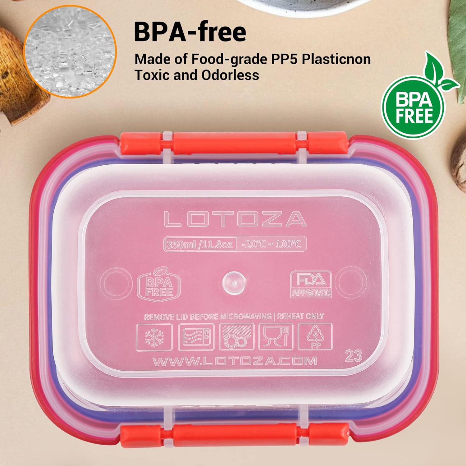 12oz 5oz Small Plastic Food Storage Containers with Lids Snap Lock Lunch Box Square Leakproof Snack Container Salad Fruit Jam Yogurt BPA Free Stackable Microwave Dishwasher Safe Sets 4 Pack - Image 6