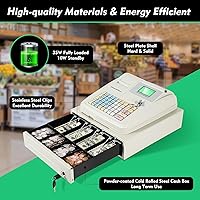 Vista 9 de Sistema POS 48 llaves caja registradora para pequeñas empresas, minoristas, supermercados, 8 pantalla LED digital caja registradora electrónica
