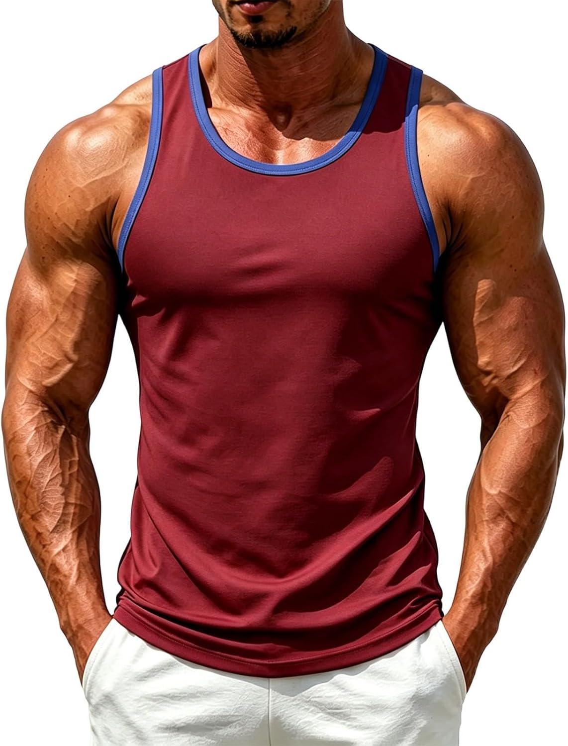 Shunking Workout Tank Tops Men Slim Fit Sleeveless Tee | Gym Training,Muscle Building,Running, Morning Jogs,Basketball Practice,Athletic Conditioning,Summer Workouts,Active Lifestyle