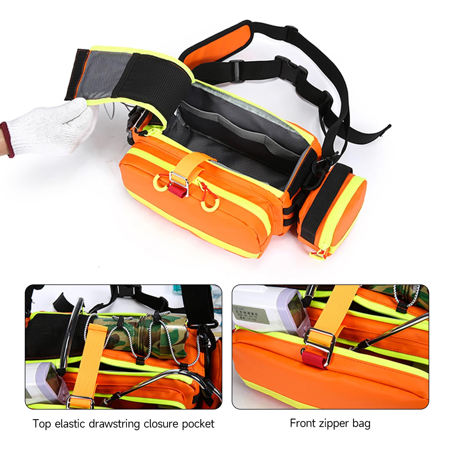 Leeres EMT Trauma-Set, wasserdichte Erste-Hilfe-Tasche, Notfalltasche, Organizer, mit reflektierenden Streifen, Outdoor-Rettungstasche., blau, modisch