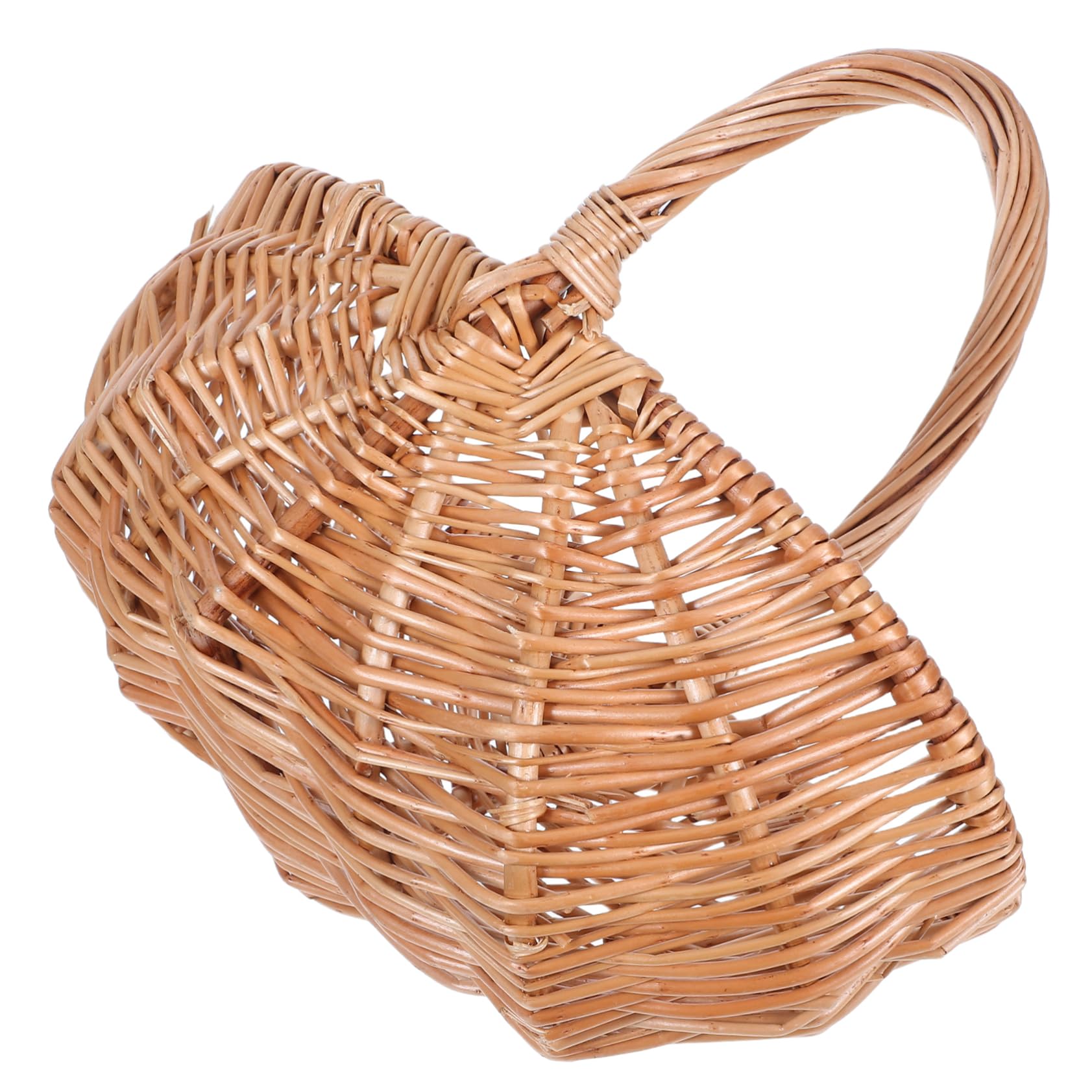 Gatuida Canasta De Picnic Tejida A Mano para Reunir Huevos Y Verduras Cesta De Mimbre Natural con Mango para Picnics Y Compras Al Aire