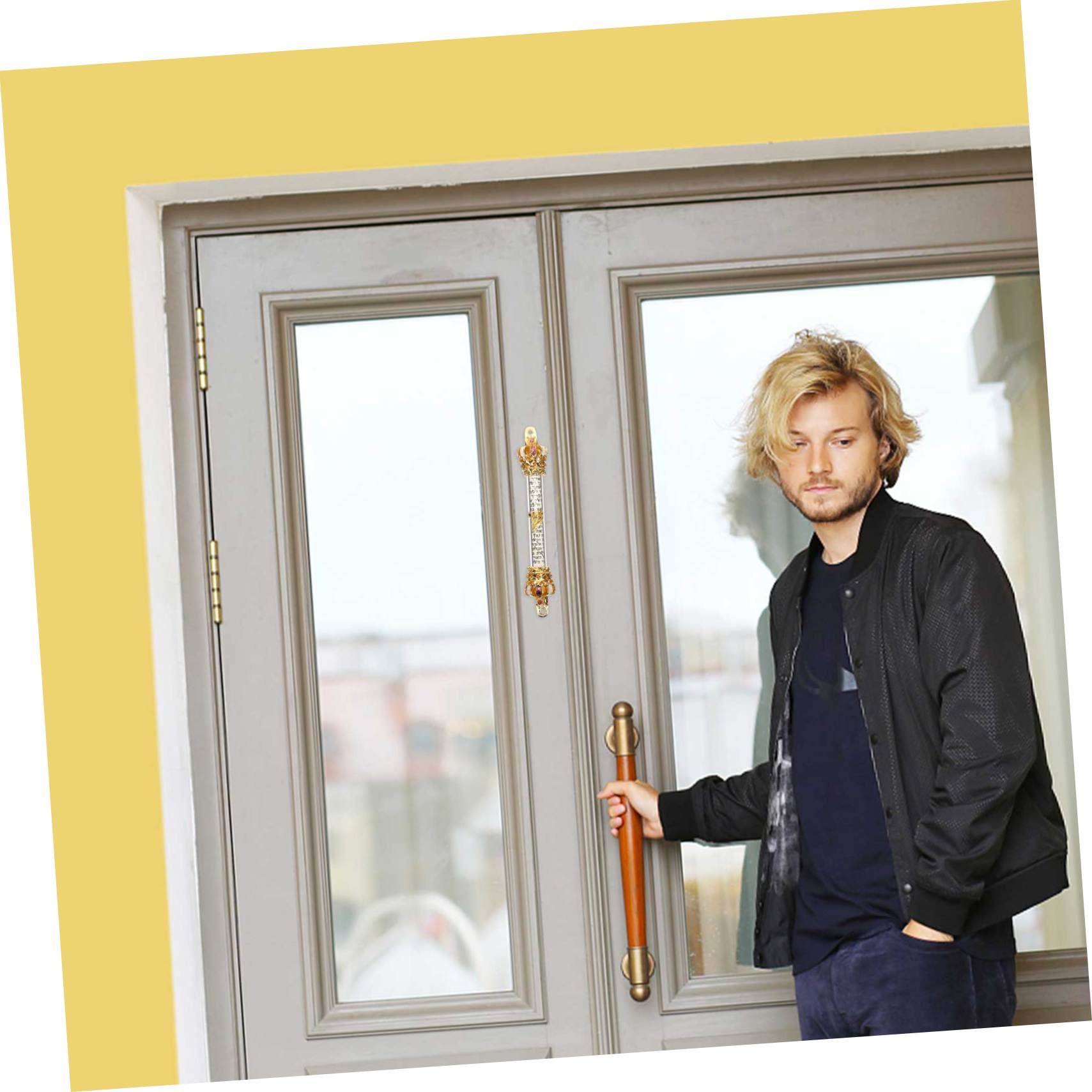 Mezuzah Ebraico In Resina - Caso Classico Da Porta, Colore Nero - Con Strumenti Di Installazione - Foto 11