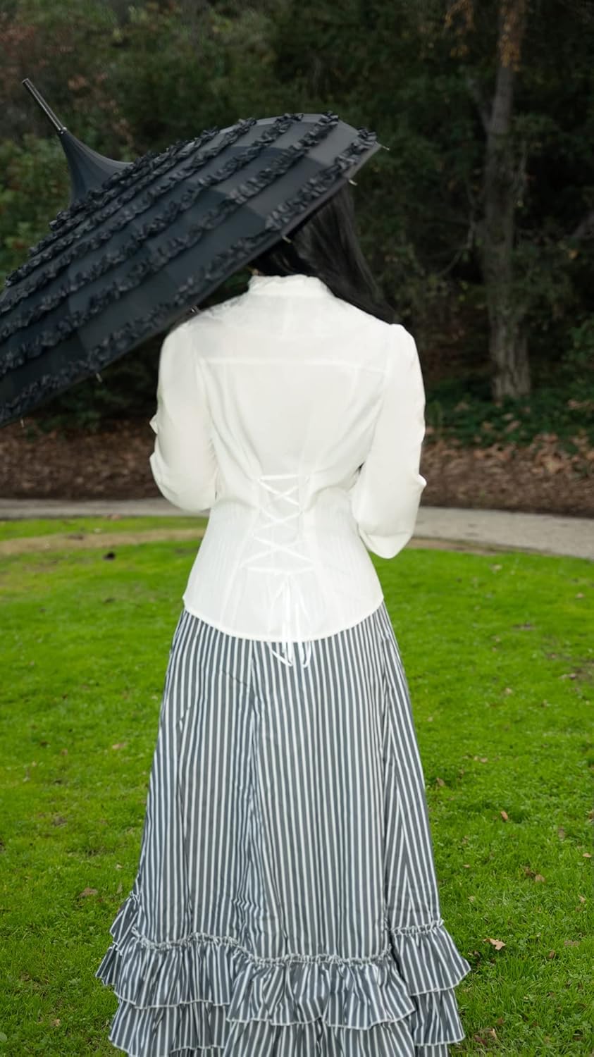 CURLBIUTY Women Victorian Blouse Vintage Long Sleeve Renaissance Shirt Gothic Button Down Tops - Image 6