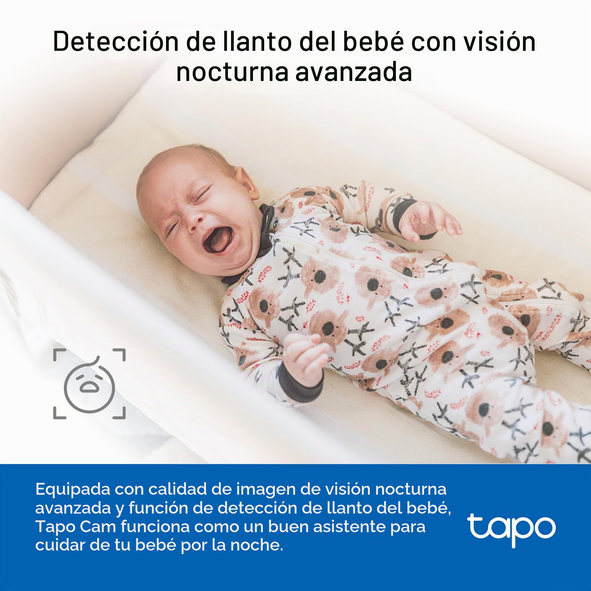Tapo by TP-Link 1080P Cámara de Seguridad Interior para Monitor de bebé, cámara de Mascotas con detección de Movimiento, Audio bidireccional, visión Nocturna, Almacenamiento en la Nube y Tarjeta SD,