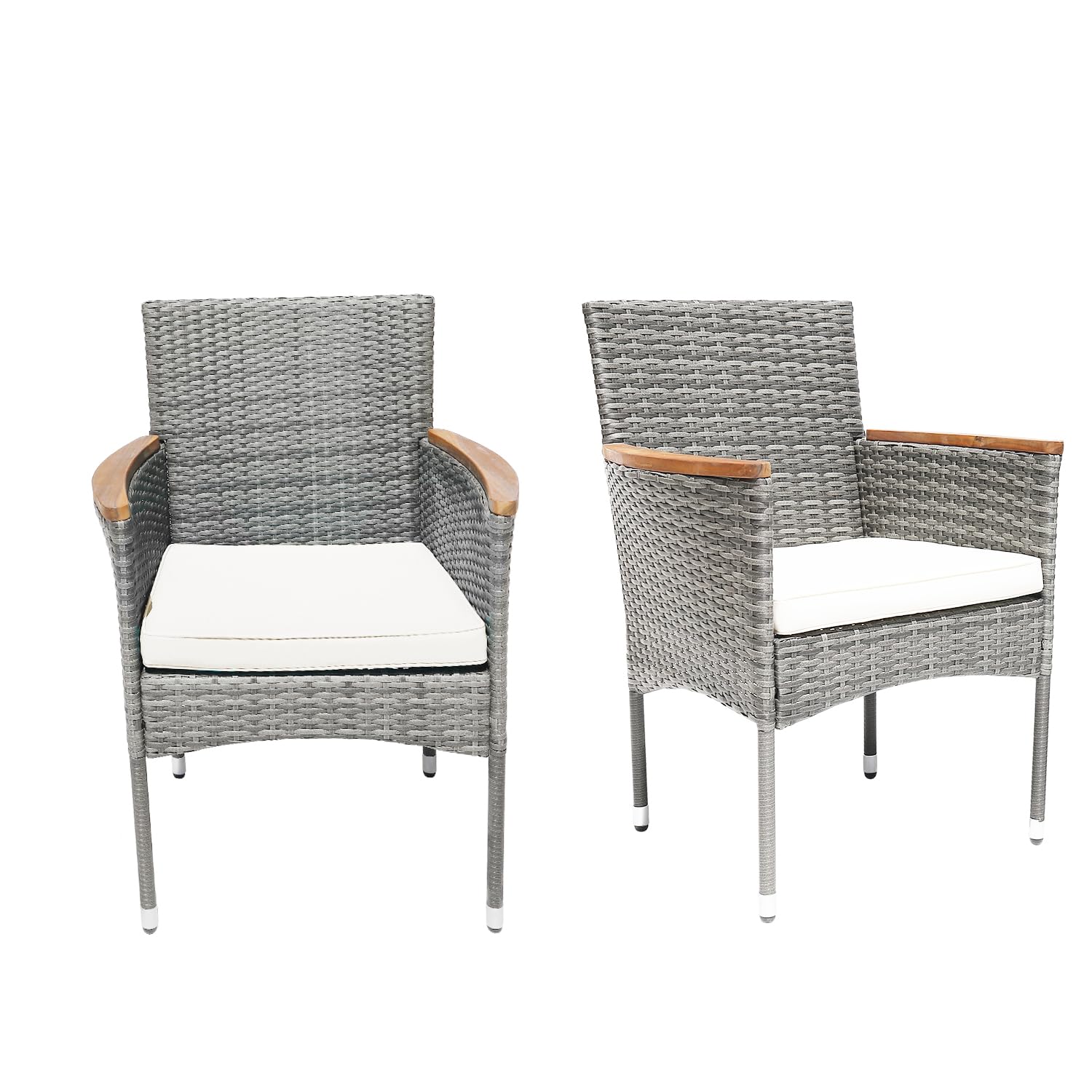 ARTBUSKE 2 Piece Outdoor Patio Table and Chairs Set of 6 Outdoor Dining Set for 6 Patio Dining Sets Back Yard Furniture Set for Outside Patio Garden Poolside