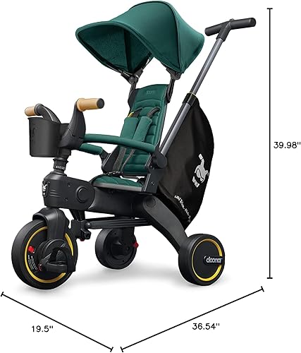 Miniatura 10 de Doona Liki Trike S5 - Triciclo plegable de alta calidad para niños pequeños, cochecito de triciclo Doona para empujar y plegar para edades de 10
