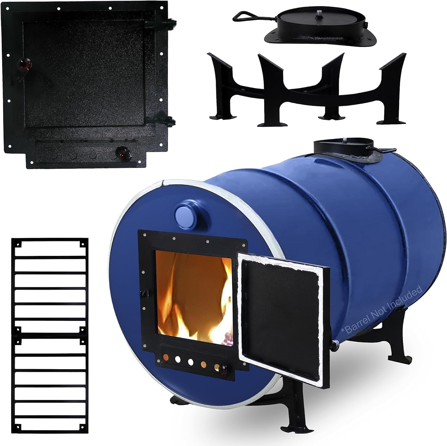 Amazon.com: Barrel Stove Kit – Perfect For 30 to 55 Gal Drum Wood Stove ...