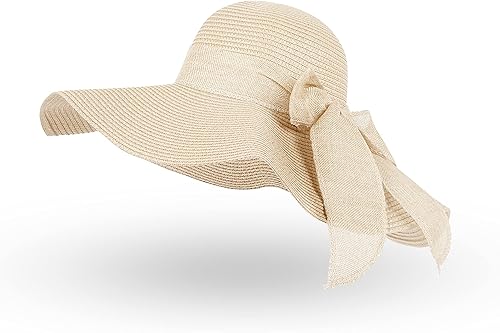 Miniatura 2 de Sombreros de playa para mujer, sombrero de paja flexible, protección UV, sombreros de vacaciones plegables de ala ancha, sombreros de viaje plegables