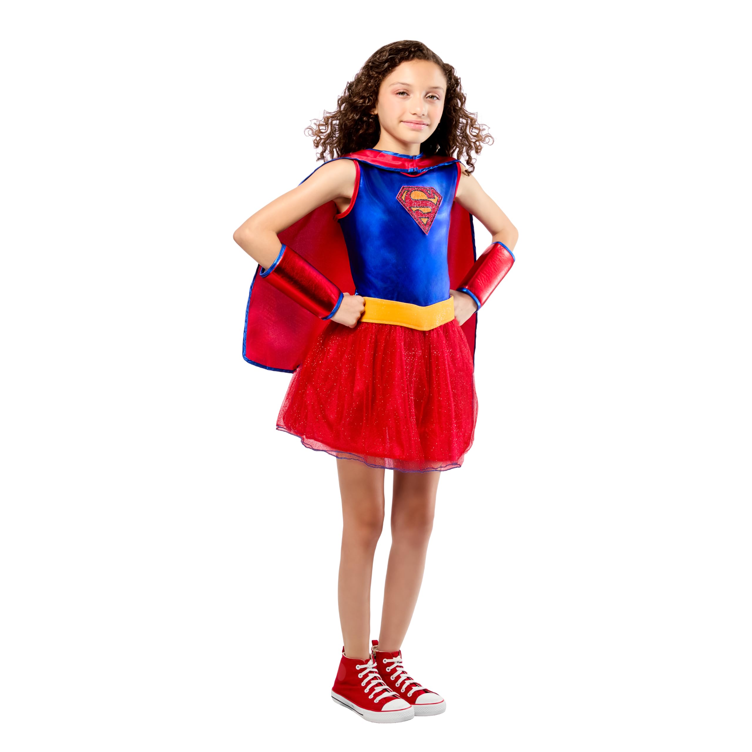 at Party City DC Comics Superheroes: Supergirl Costume Dress for Kids, Girl's Small