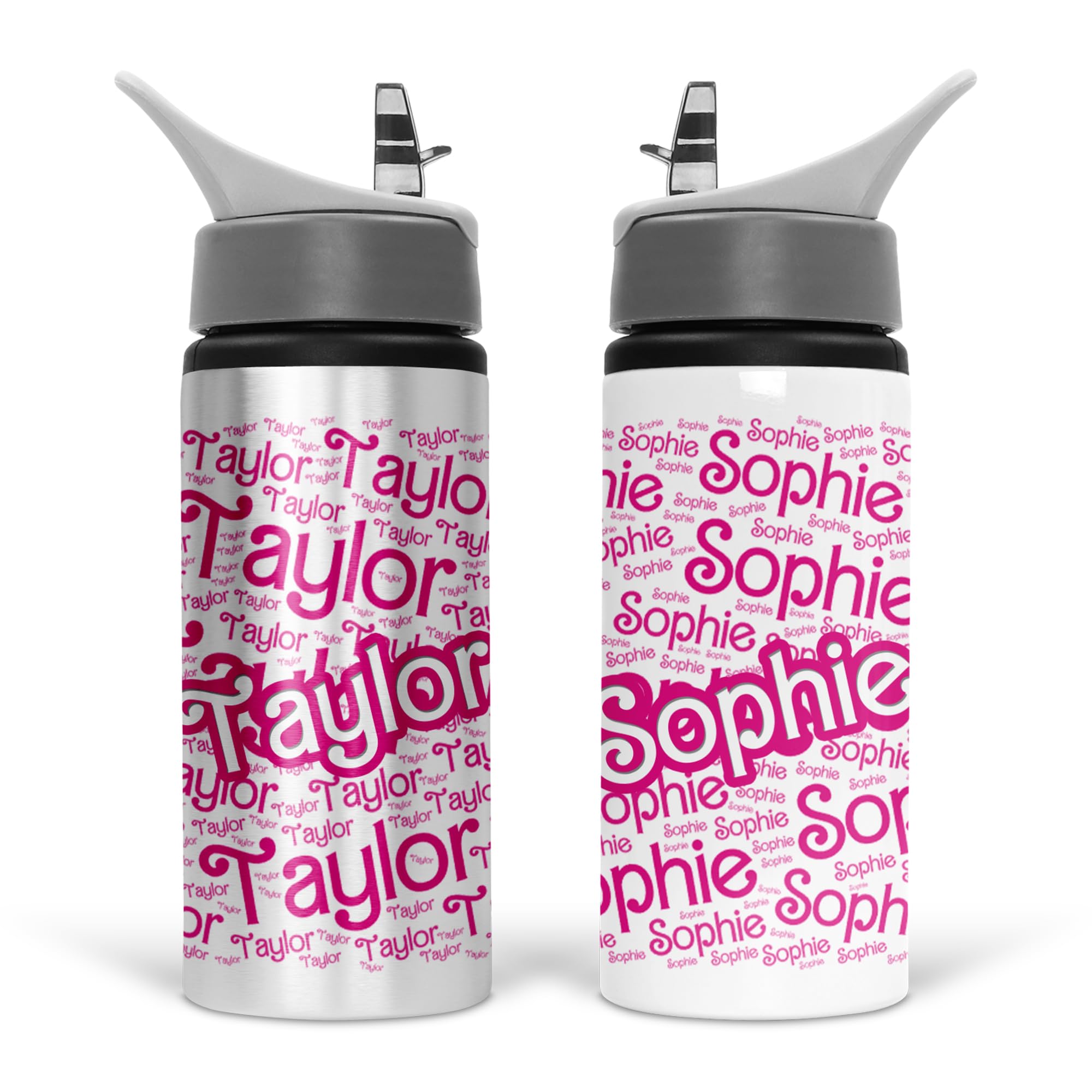 Print Maniacs Girls Pink Personalised Doll 600Ml Water Bottle With Straw For And Women Lets Go Party Chelsea Merchandise Princess Dream Collection Theme Bride Lip Stick Birthday Diamonds