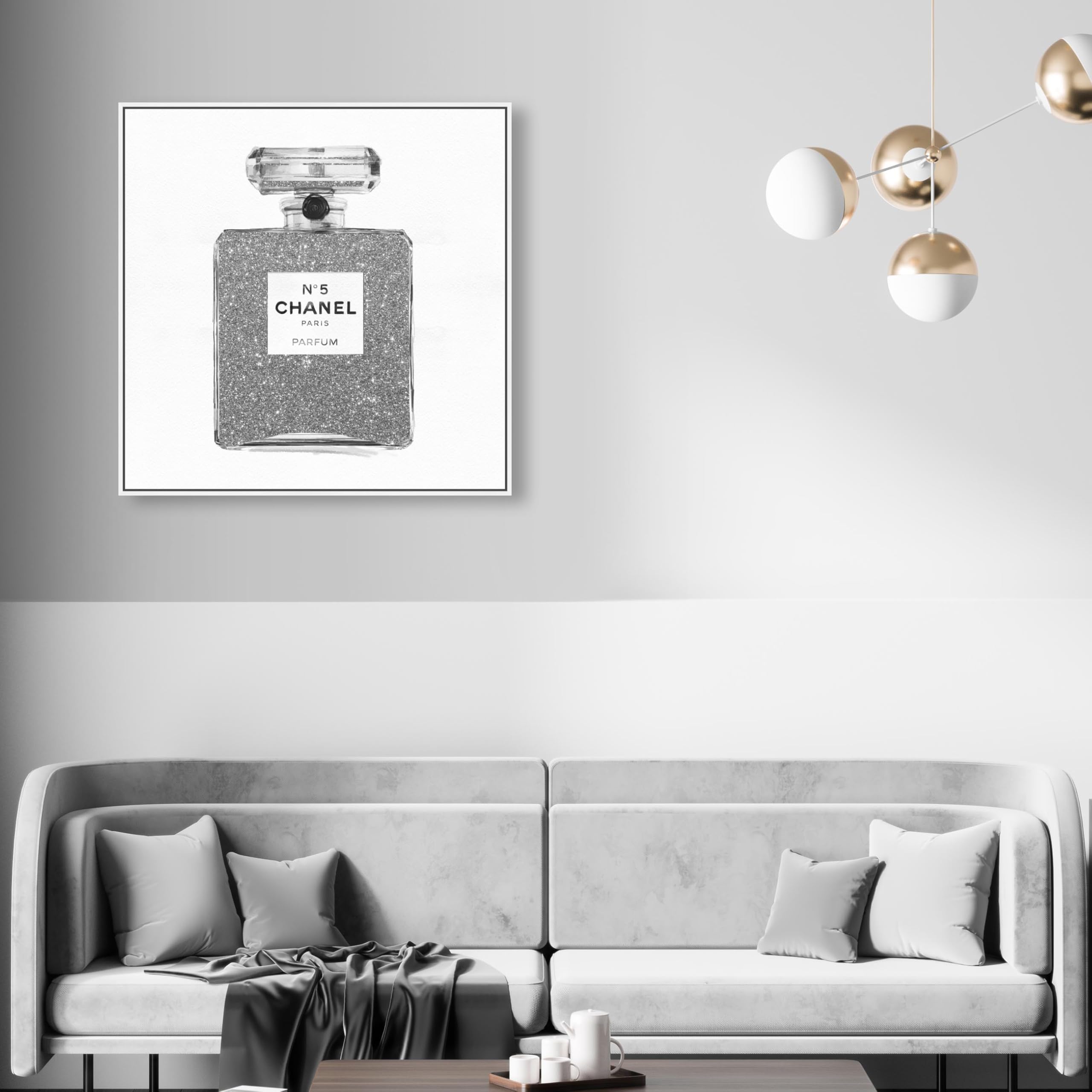 Amazon.com: Oliver Gal Silver Classic Number 5 Canvas Print Wall