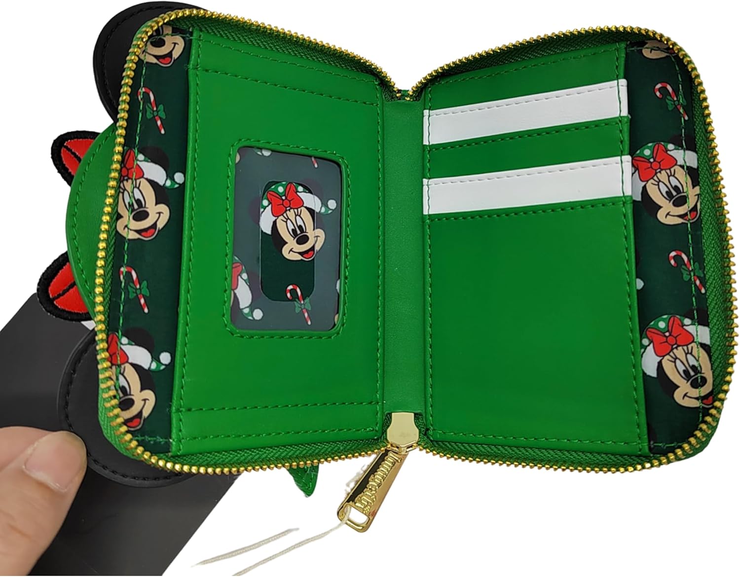Loungefly Disney Minnie Mouse Elf Cosplay Polka Dot Christmas Wallet - Image 4