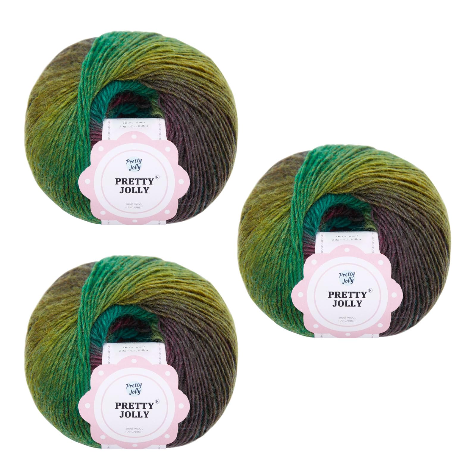Hilo de lana arcoíris Pretty Jolly para evitar nudos al tejer crochet suave hilo multicolor 13#