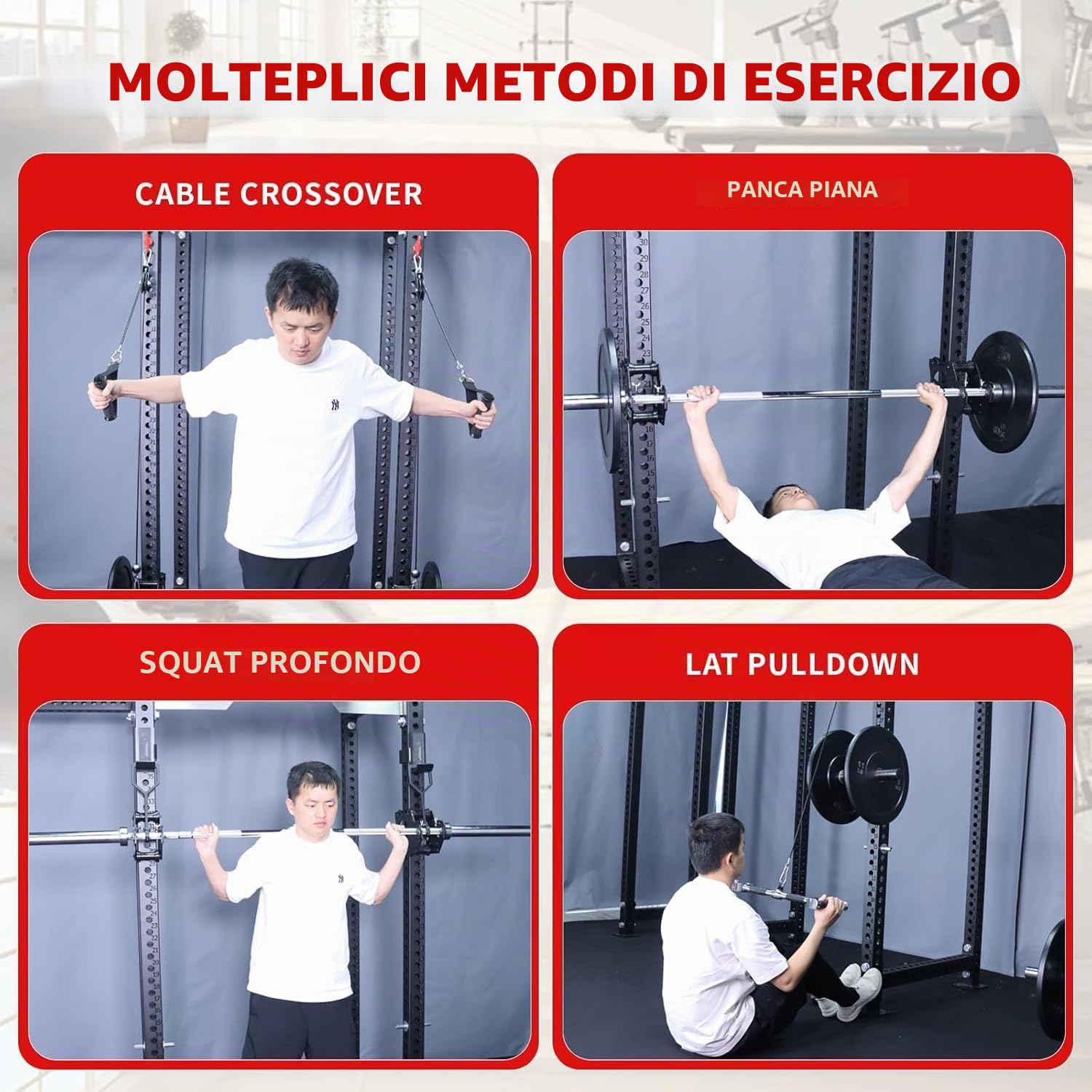 AHTAPFON Accessori Smith Machine per attacchi Power Rack,Sistema di puleggia per cavo macchina,Accessori per rack squat per crossover cavi,Bench Press,Deep Squat,LAT Pull Down