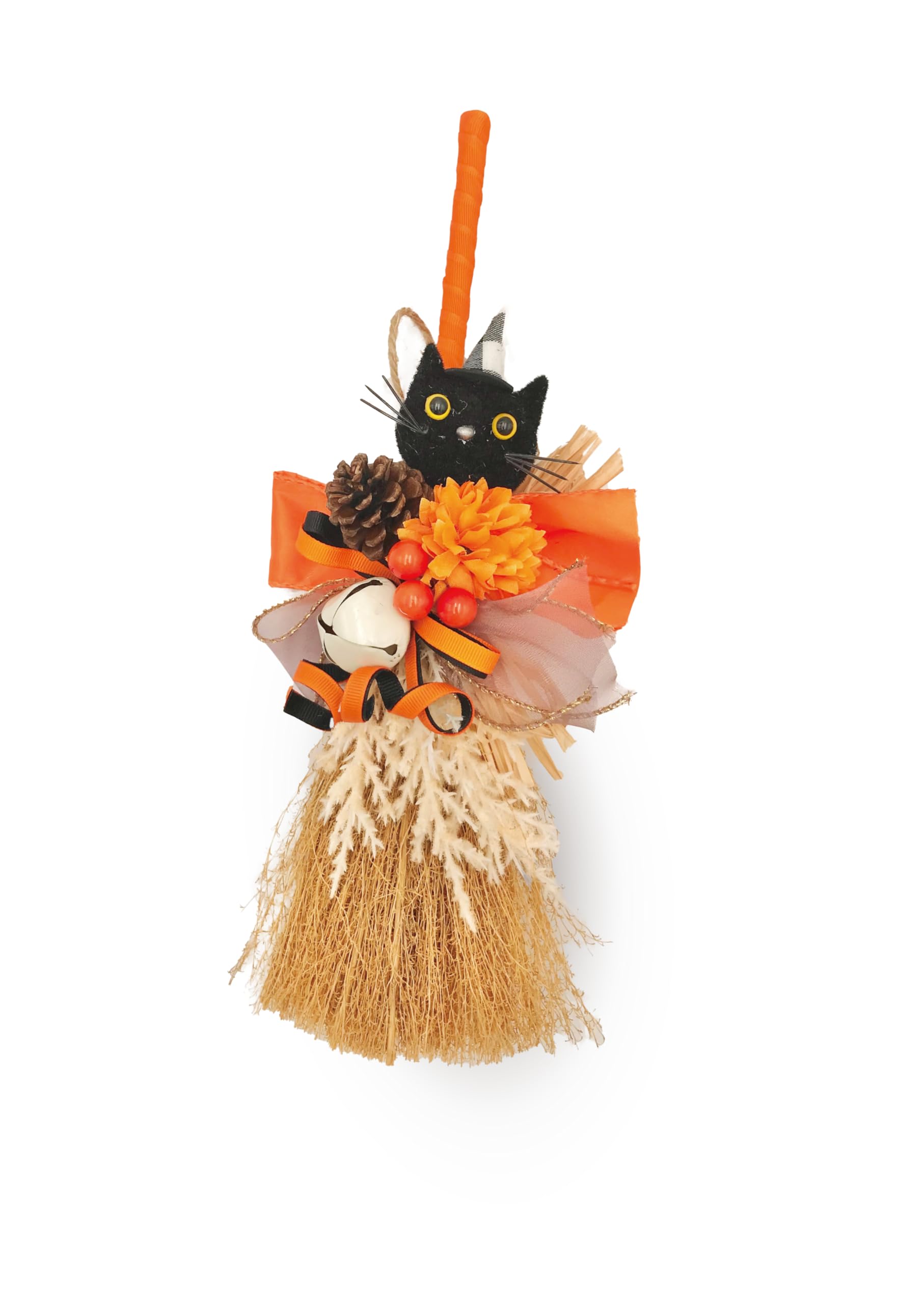 Amazon｜[mamawreath 2025] ハロウィンホウキ ねこ キャット 猫