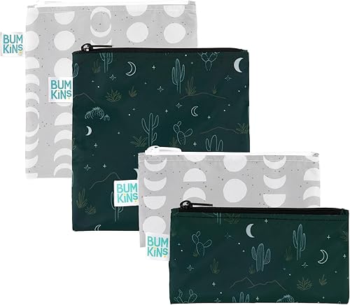 Miniatura 7 de Bumkins - Bolsas de tela para bocadillos y sándwiches - Para almacenamiento, viajes, preparación de alimentos, almuerzo - Reutilizables, resistentes