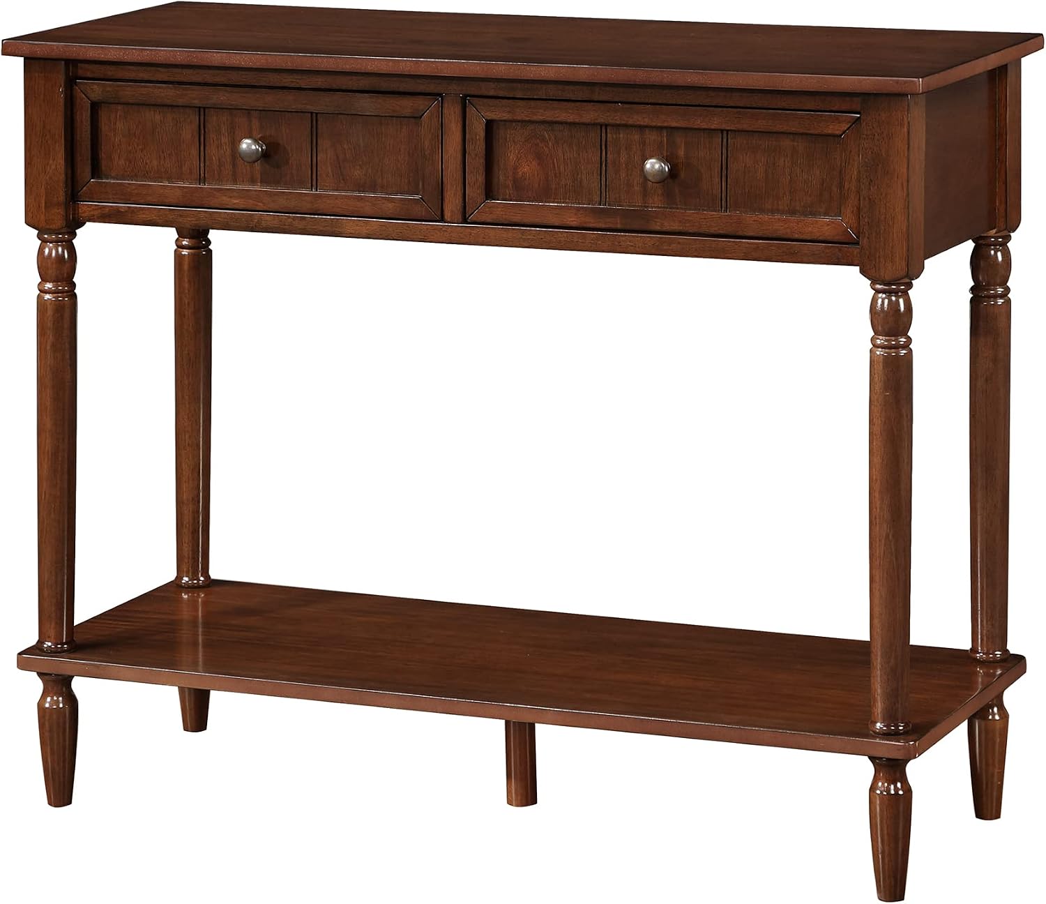 Convenience Concepts French Country 2-Drawer Hall Table with Shelf, Espresso