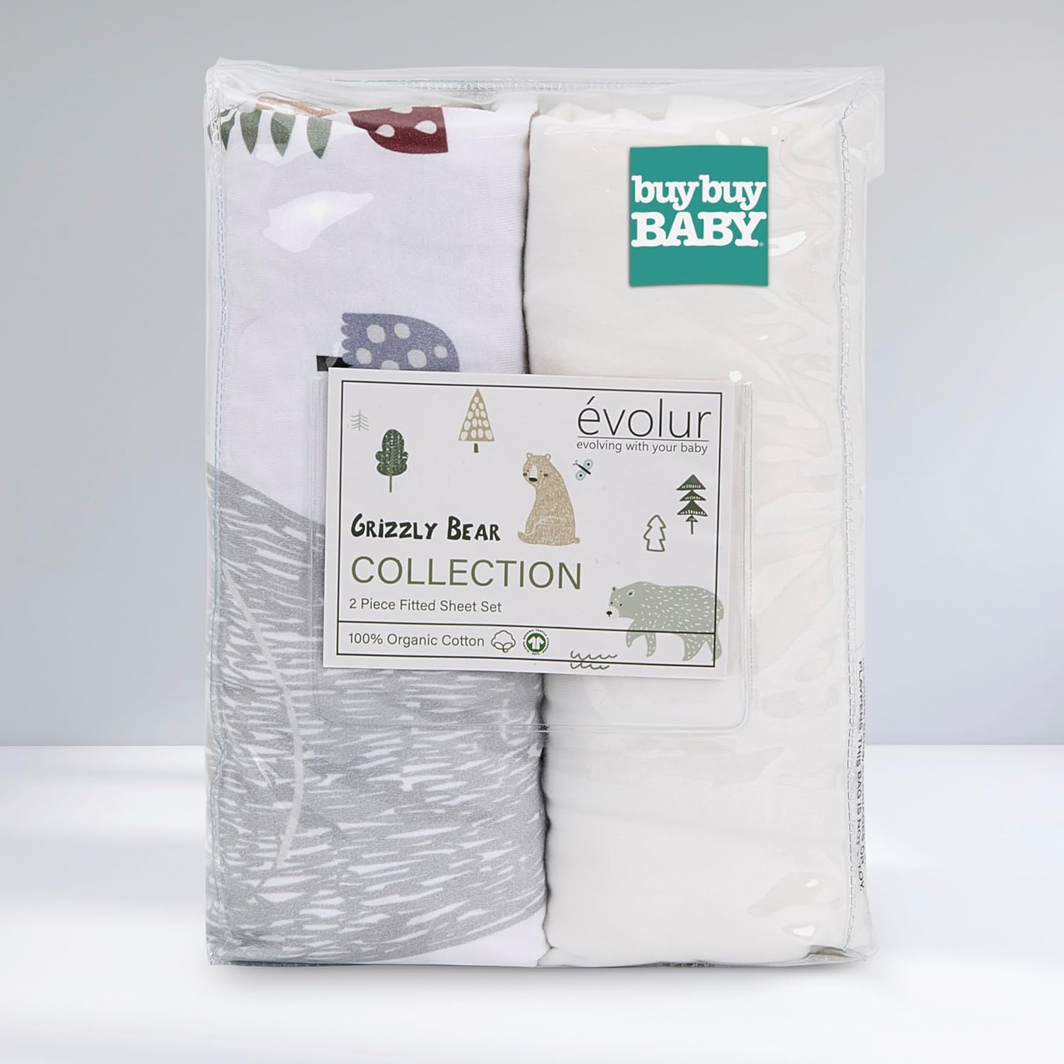 Dream On Me Bear Basics Bundle, Includes Kai Convertible Crib, Grizzly Bear 2-Piece Sheet Set and Complementary Doula Changing Table