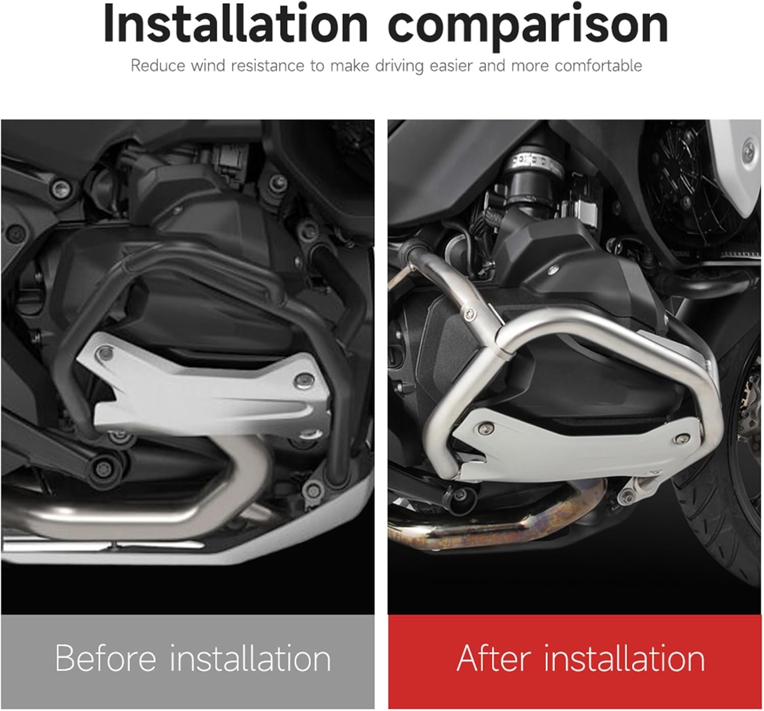 Motorcycle Engine Guards Crash Bar Protect for BMW R1300GS Engine Protection Bars Bumper Cylinder Head Guards Compatible with BMW R 1300 GS Adventure R1300GS ADV R1300GSA 2023 2024-UP