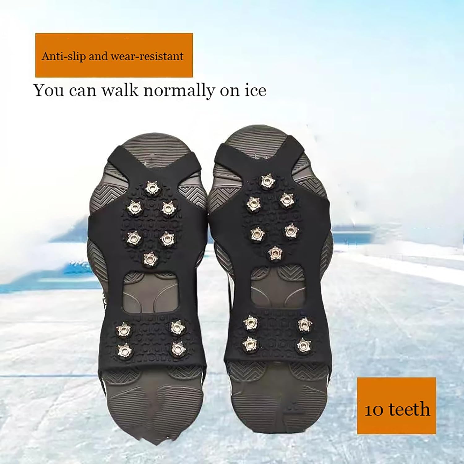 Shoe Ice & Snow Grips,Ice Cleats for Shoes and Boots,Ice Shoes Grippers,Ice Spikes for Shoes,Shoe Grippers for Ice and Snow,Ice Cleats,Shoe Spikes for Snow and Ice,XL