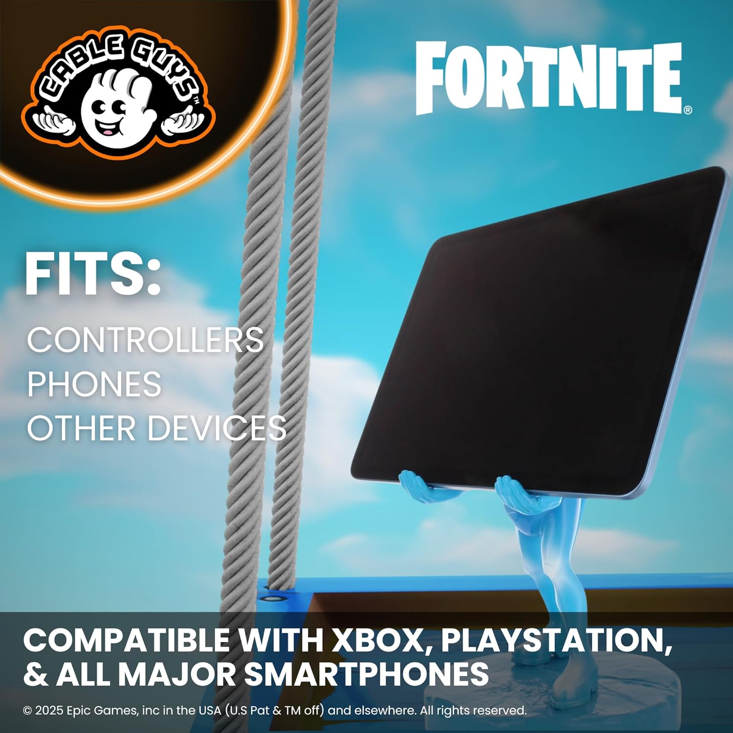 Cableguys Fortnite Polar Peely XL Gaming Device & Tablet Stand - Large Tablet & Cell Phone Holder for Desk, Compatible with iPad and Portable Game Consoles, Desktop Accessories for Gaming Setup