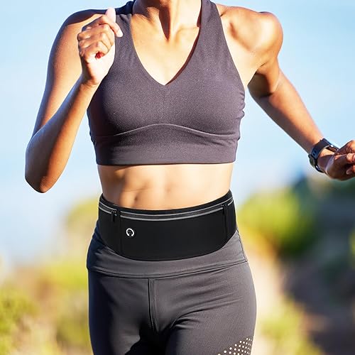 Miniatura 7 de Riñonera para correr para mujeres y hombres, bolsa impermeable reflectante con soporte para teléfono, bolsa deportiva ajustable para entrenamiento,