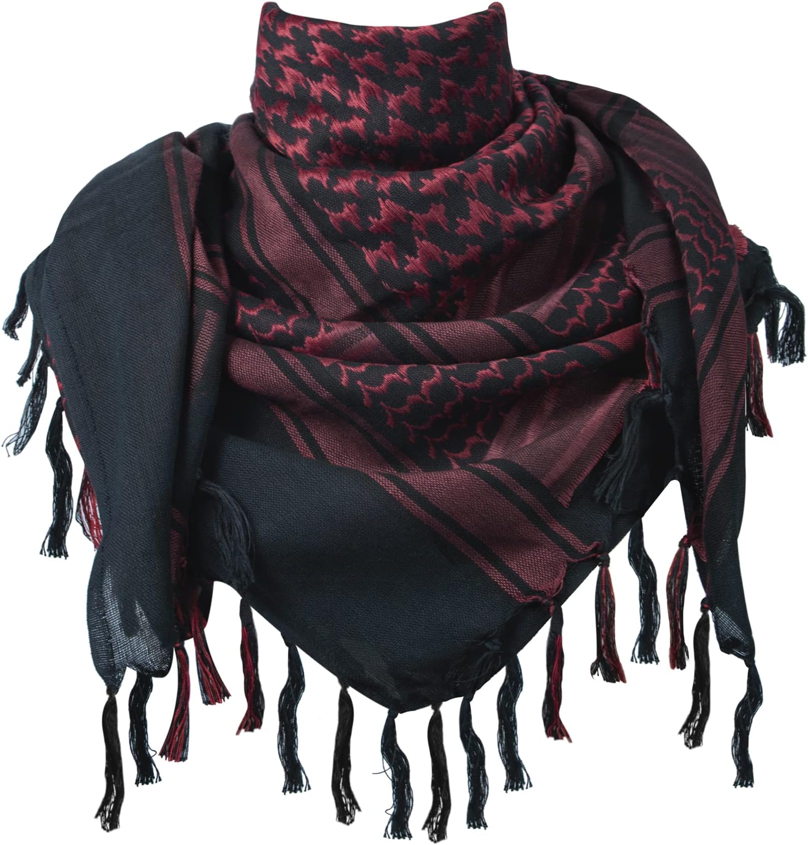Aonal Military Shemagh Tactical Desert Scarf, 100% Cotton Keffiyeh Neck Head Scarf Wrap for Men Women
