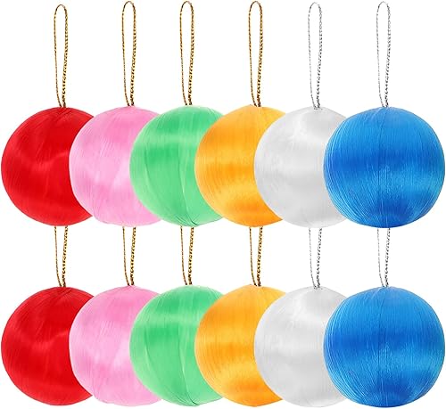 ABOOFAN 30 bolas de Navidad de satén, adornos de seda para Navidad, inastillables, decoración de esferas colgantes, bolas colgantes inastillables
