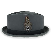 Belfry Crushable Porkpie Fedora Hat Mens Vintage Style 100% Pure Wool in Black Brown Grey Navy Pecan and Striped Band